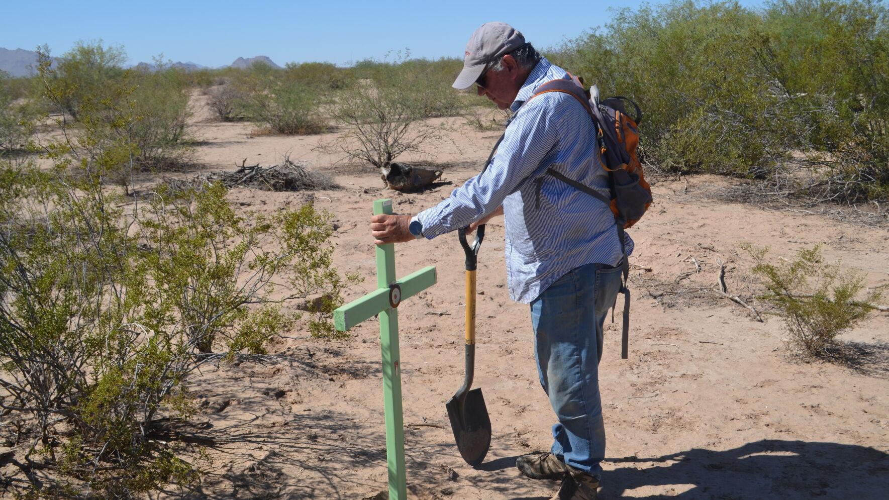 Meet the 80-year-old man who honors migrant deaths in Arizona, one cross at a time